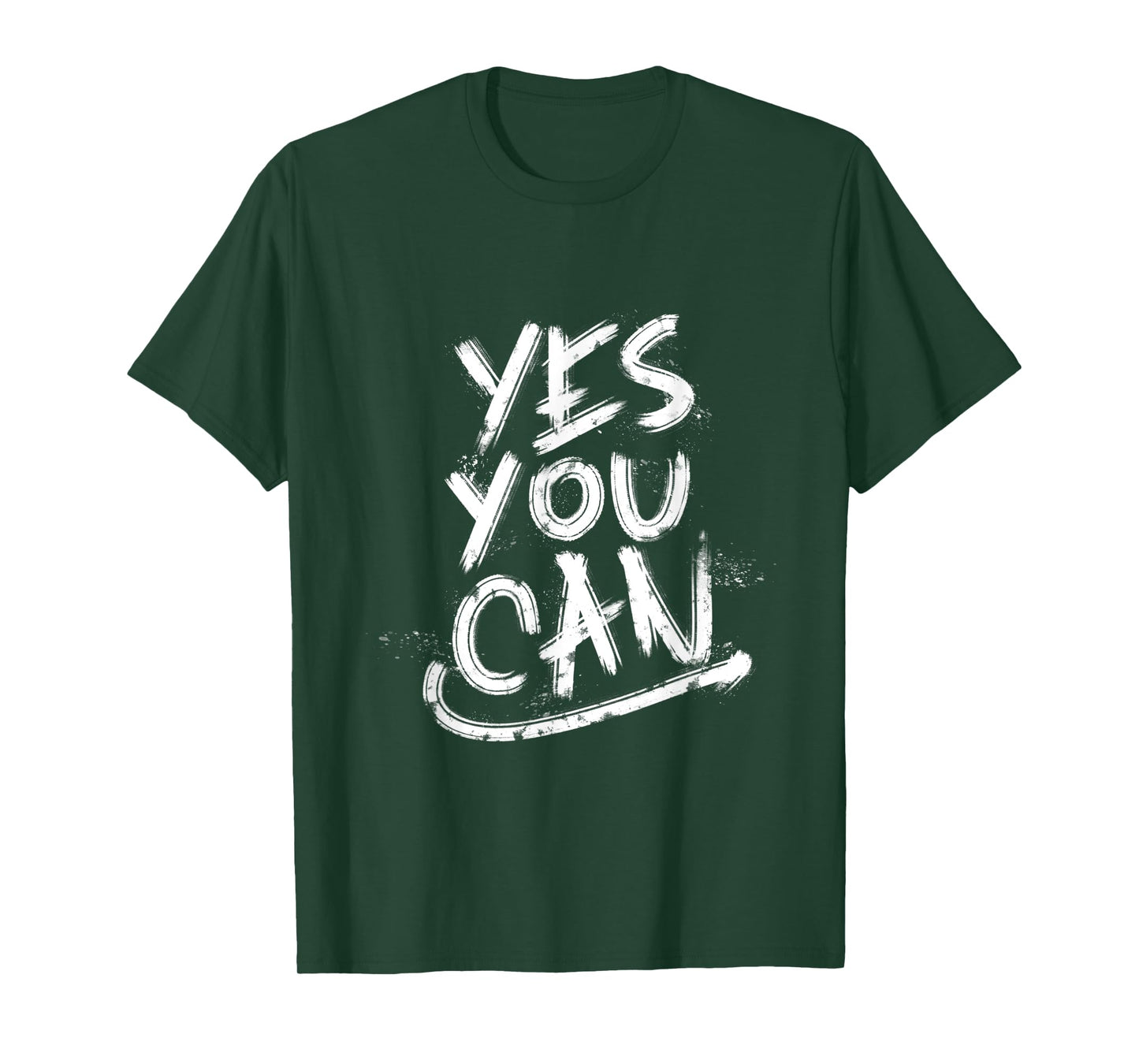 “Yes You Can” Gym Culture Navy Blue Graphic T-Shirt