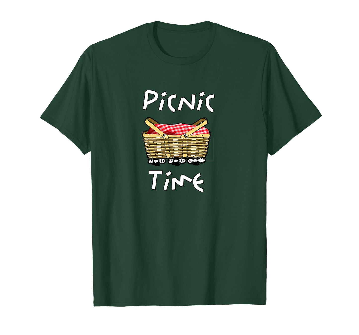 Picnic Time Ants Carry off the Basket Funny Design T-Shirt