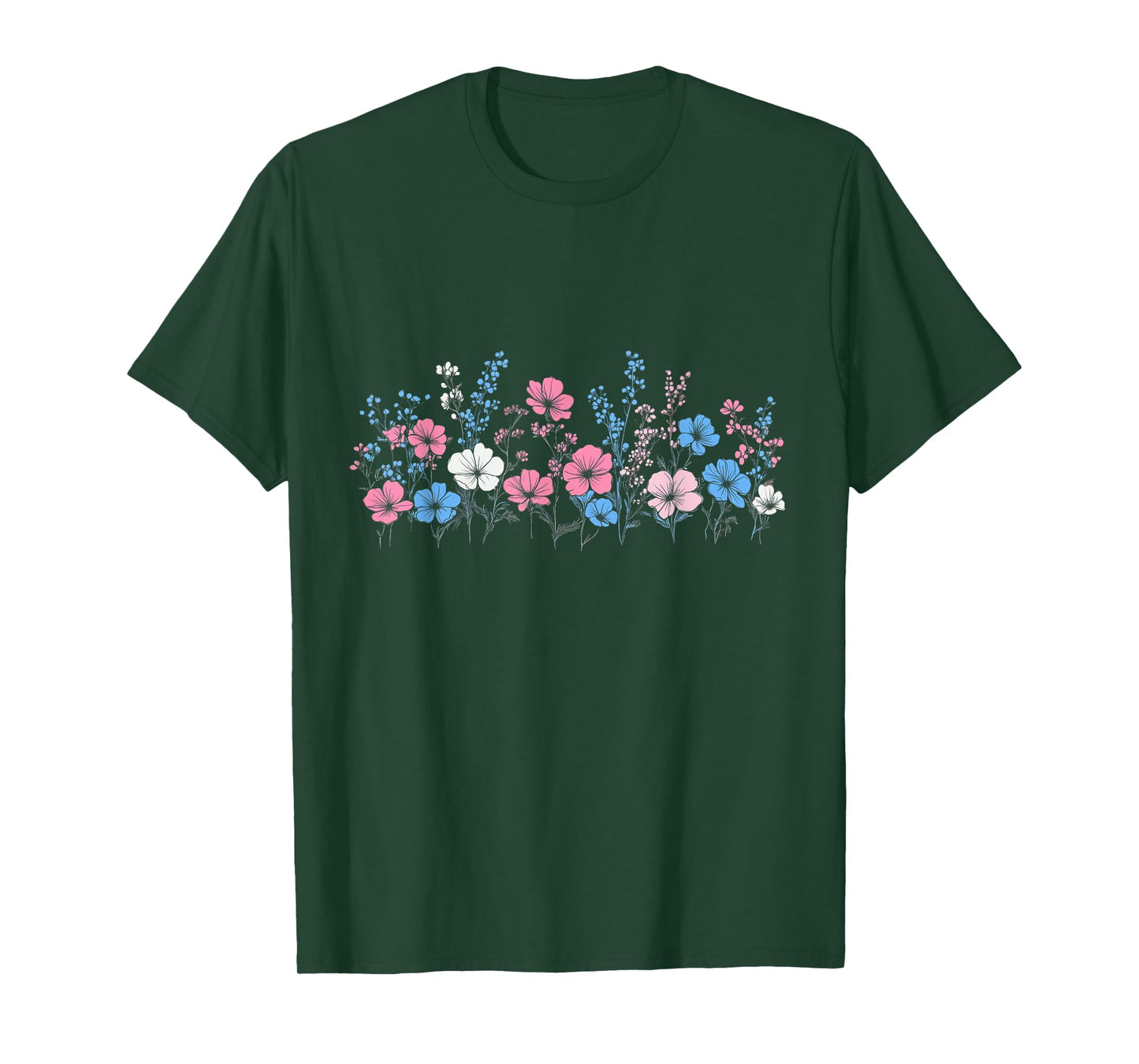 Transgender Flag Wildflower Trans Pride Floral Wild Flower T-Shirt