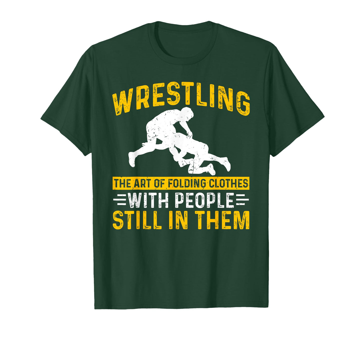 Funny Wrestling Art Of Folding Clothes With People In Them T-Shirt