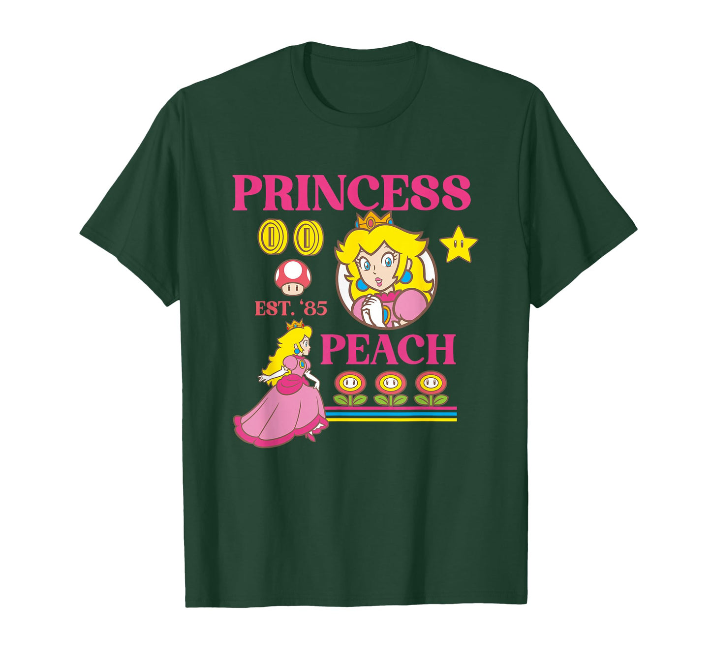 Super Mario Bros Fire Flower Princess Peach Power Up T-Shirt