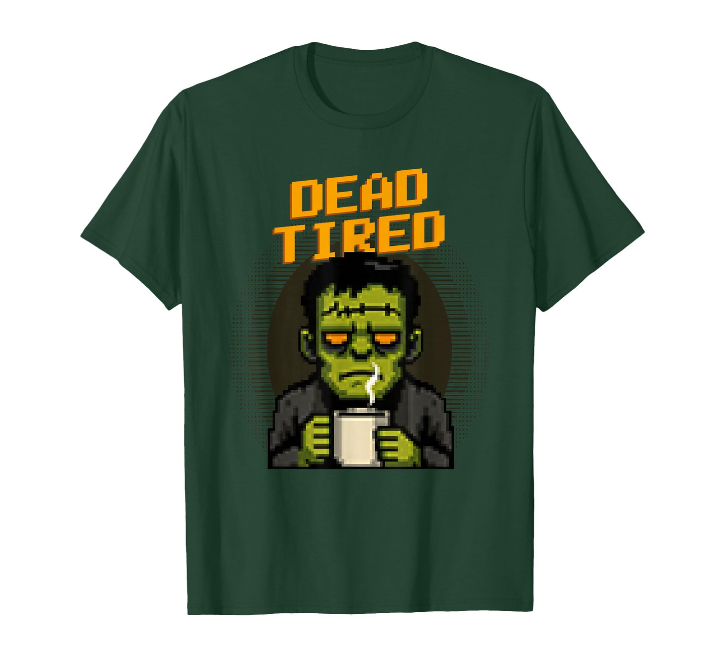 Dead Tired Funny Pixel Art Sleepy Zombie Halloween T-Shirt