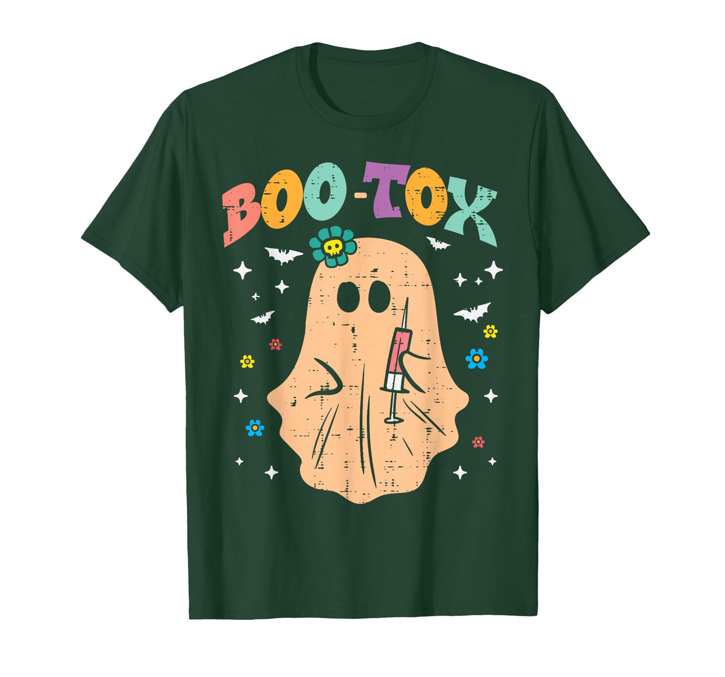 Halloween Botox Ghost Boo Tox Retro Costume Groovy Women T-Shirt
