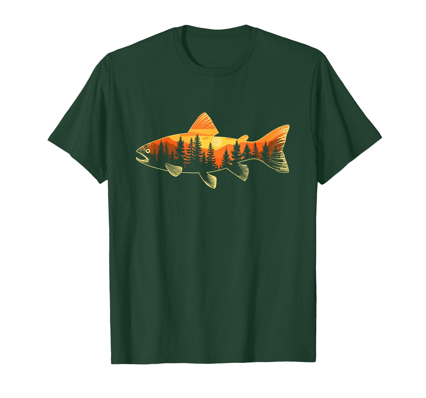 Fishing, Trout, Angler Fisherman, Nature Forest, Fly Fishing T-Shirt