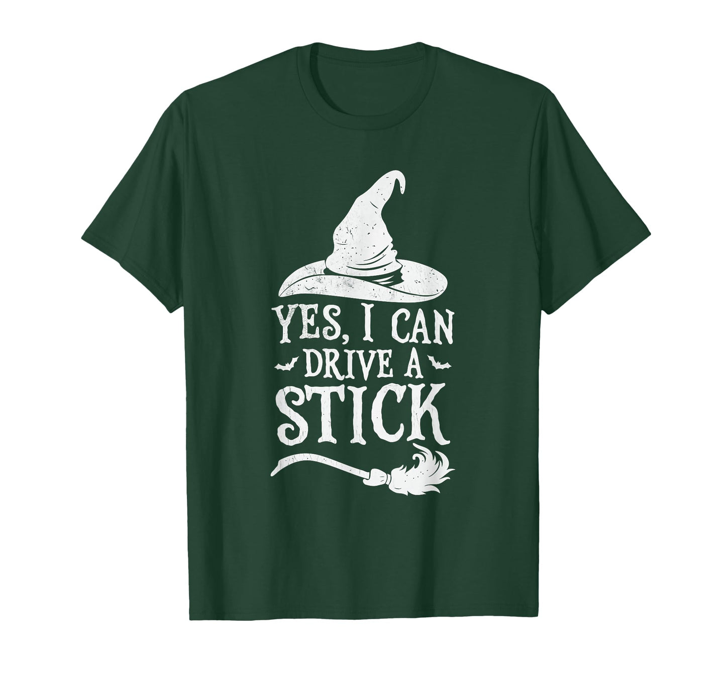 Yes I Can Drive A Stick Funny Broomstick Halloween Spooky T-Shirt