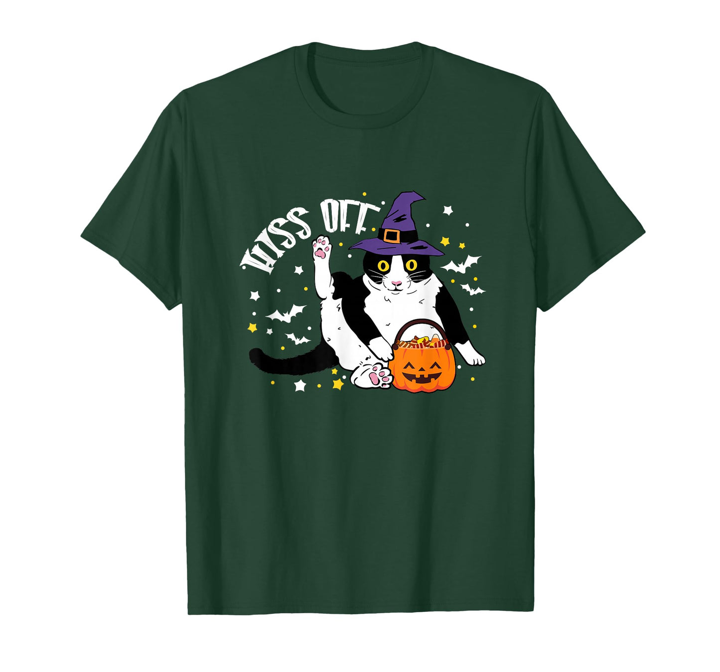 Funny Witch Black Cat Halloween Hiss Off Halloween Cat T-Shirt