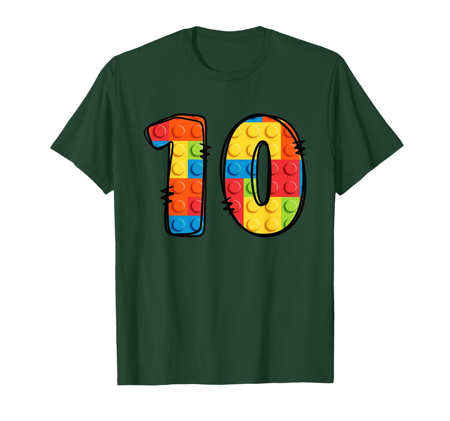 10 Year Old Blocks Building Master Builder 10th Birthday T-Shirt