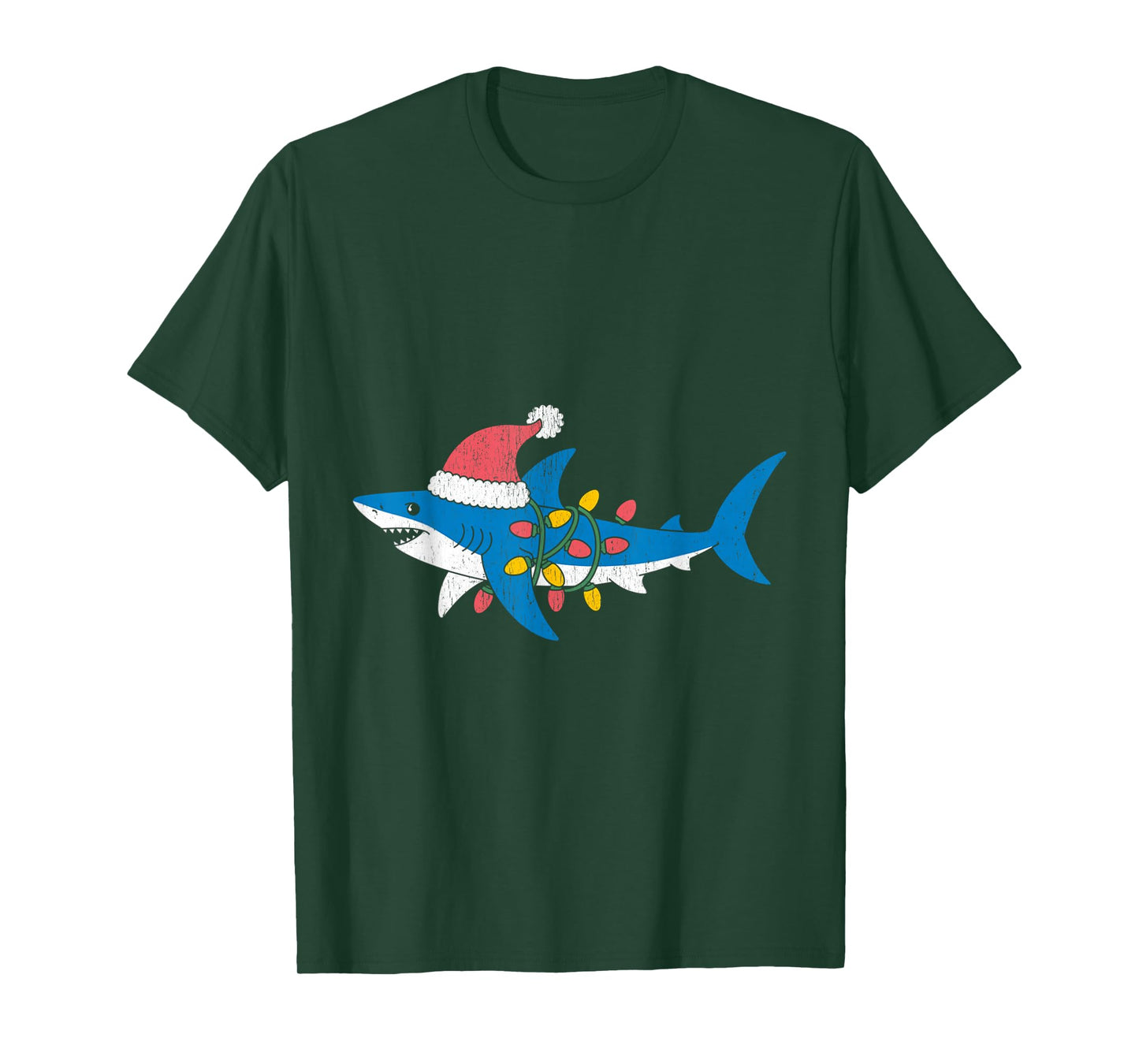Funny Shark Santa Hat Christmas T-Shirt