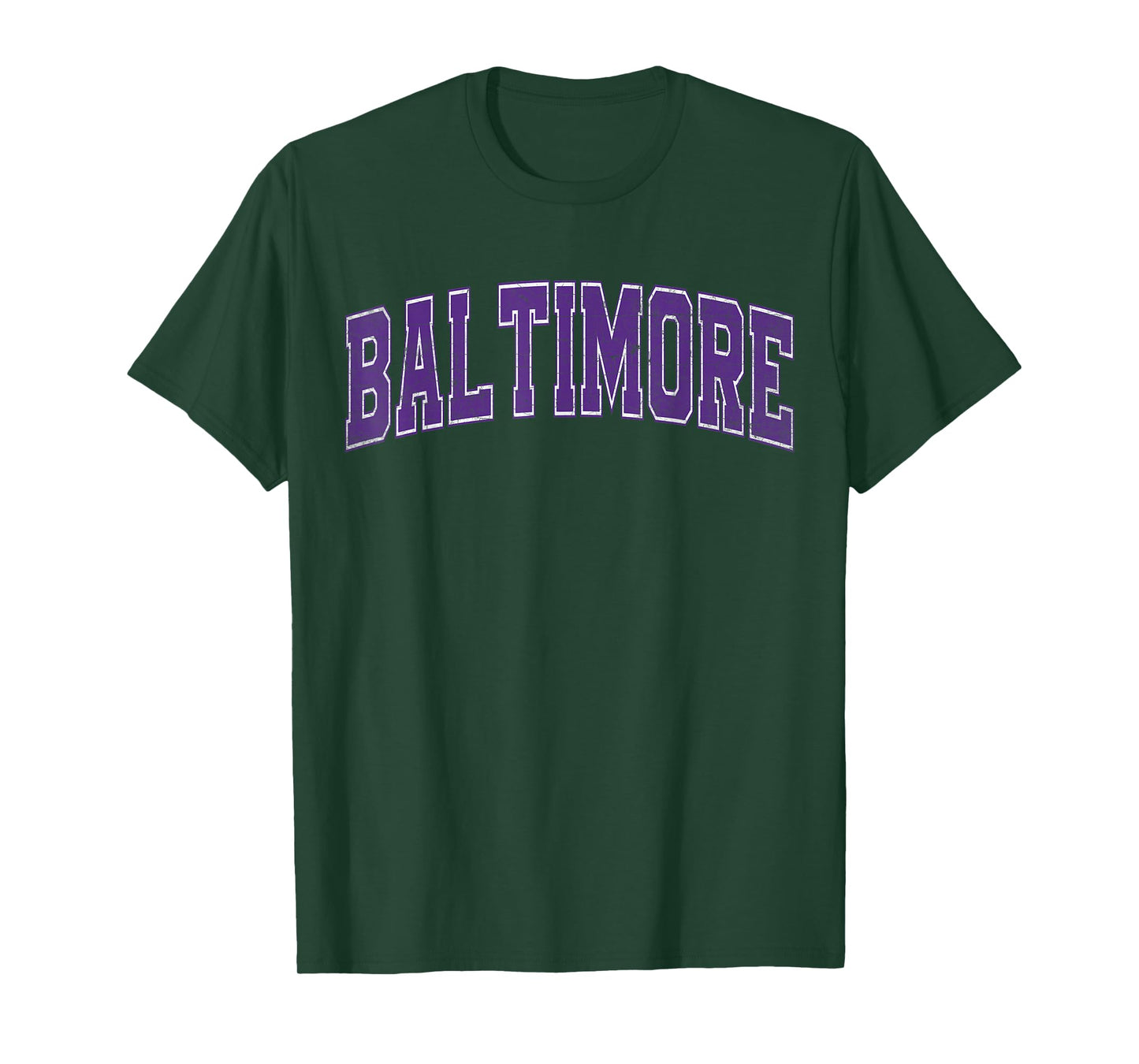 Baltimore MD Vintage Sports Purple Retro Varsity Text T-Shirt