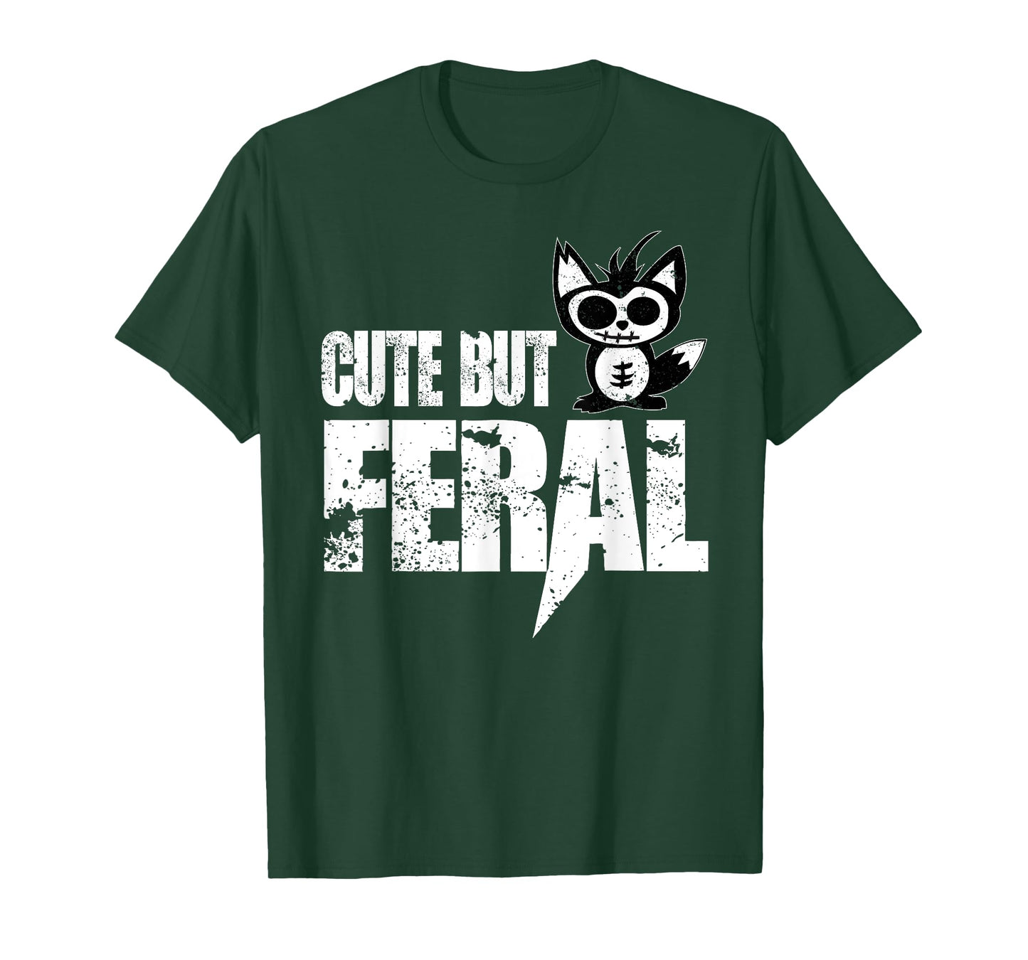 Cute But Feral Fox Funny Back To School Outdoors Gift T-Shirt