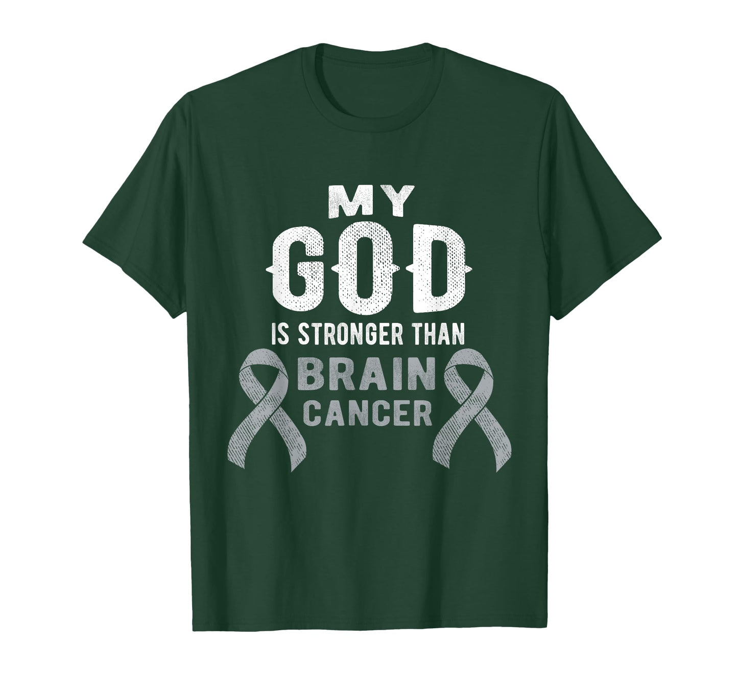 My God Is Stronger Than Brain Cancer Survivor Christian T-Shirt