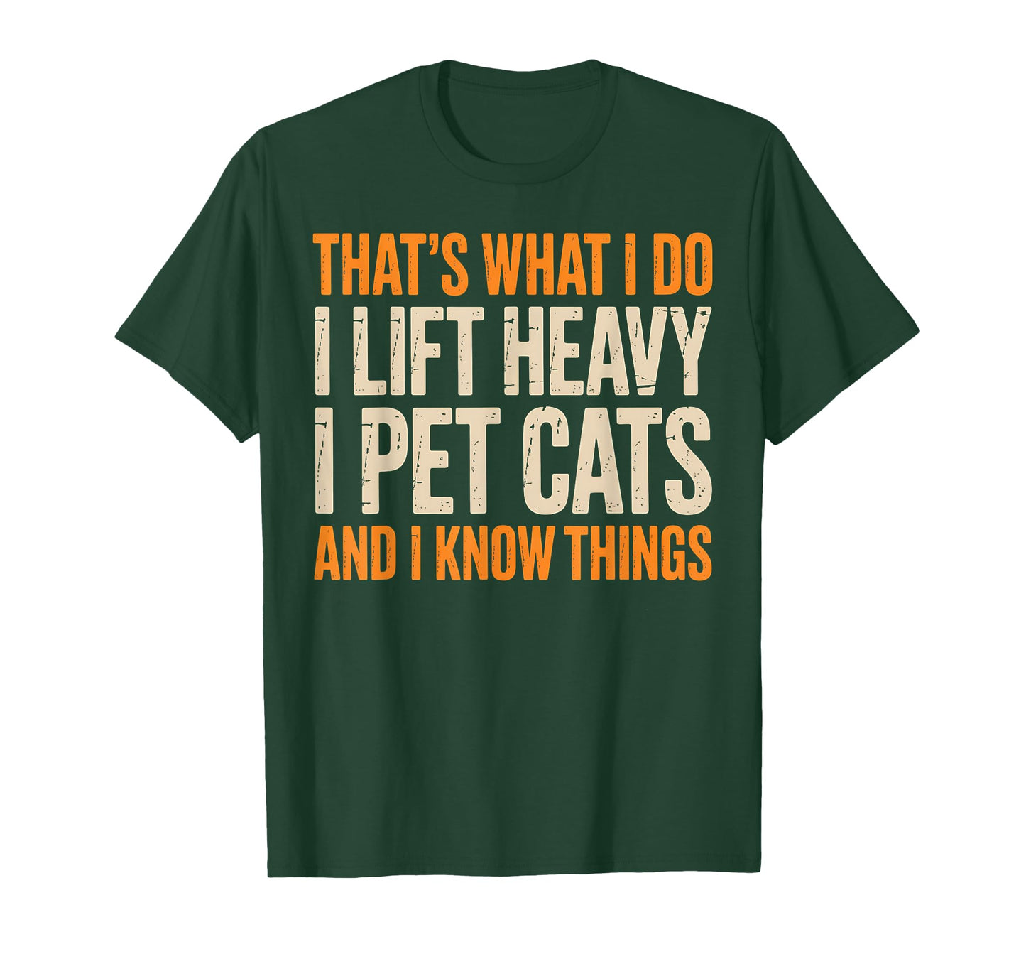 Lift Heavy Pet Cats Know Things Funny Gym Workout Feline T-Shirt