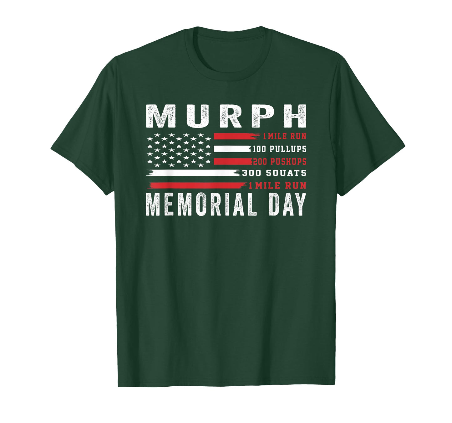 Murph Challenge American Memorial Day Workout Gym Patriotic T-Shirt