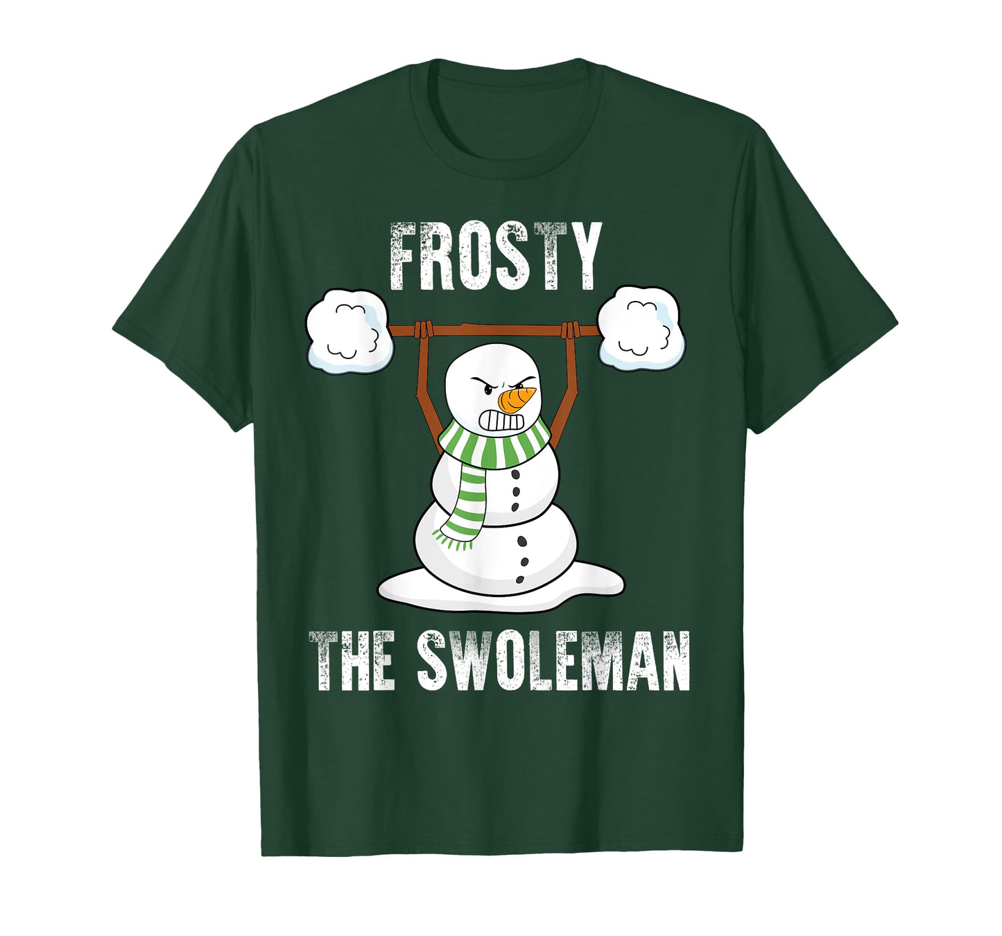 Frosty The Swoleman - Weightlifter Bodybuilding Christmas T-Shirt