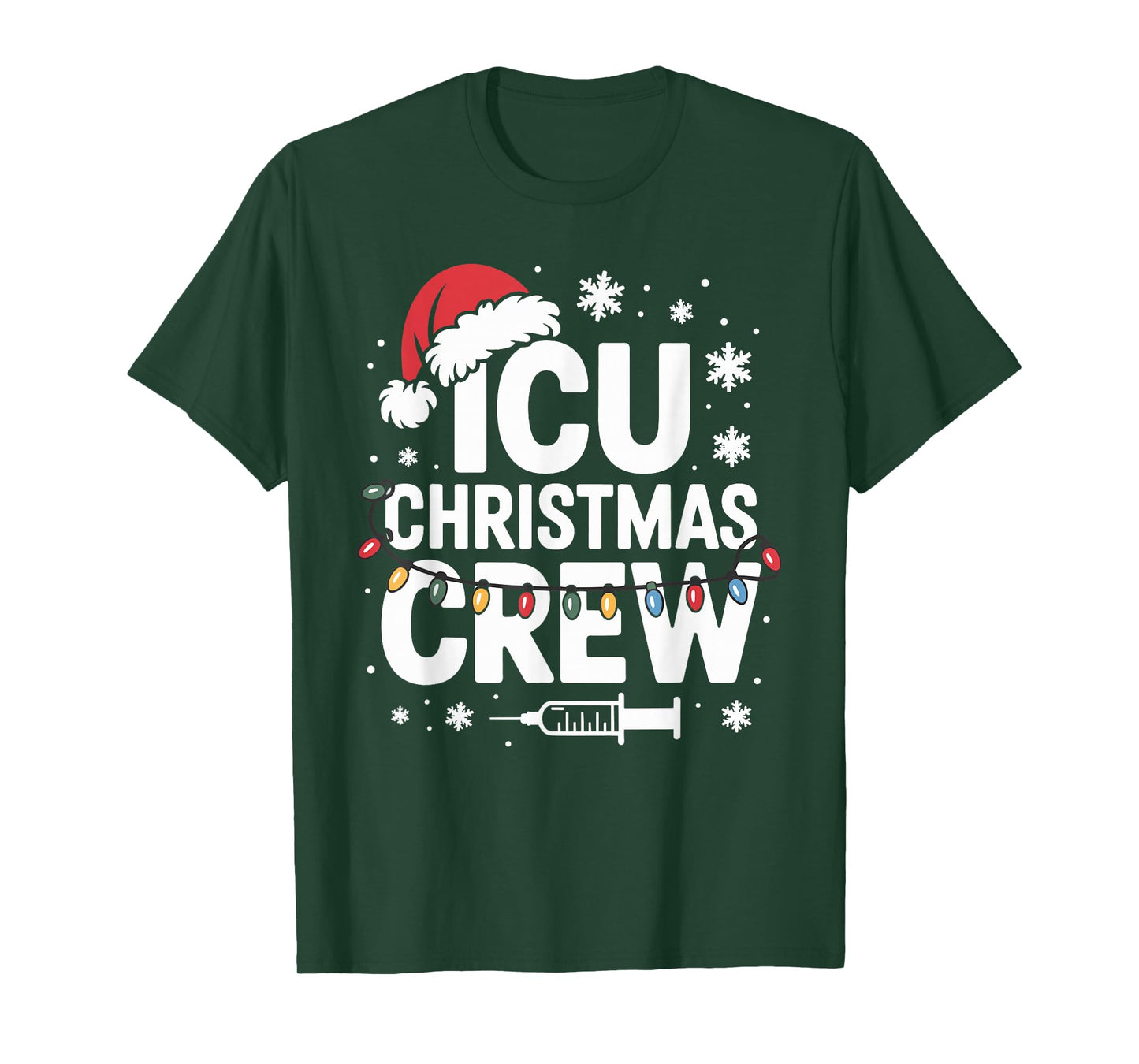 ICU Christmas Crew ICU Nurse Critical Care Xmas Nursing T-Shirt