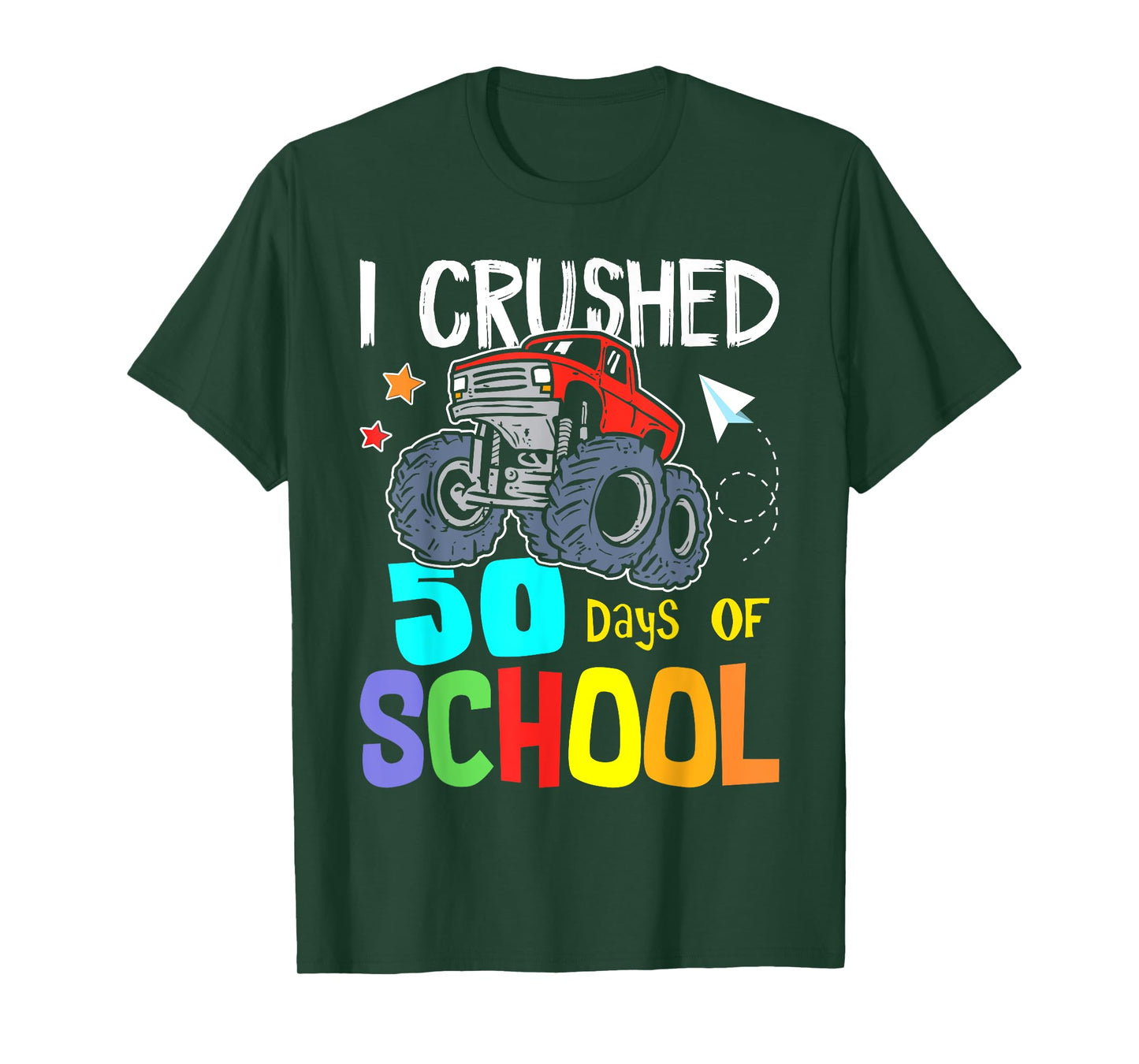 Crushing 50th Day Of School Jam truck 50 Days Of School Kids T-Shirt