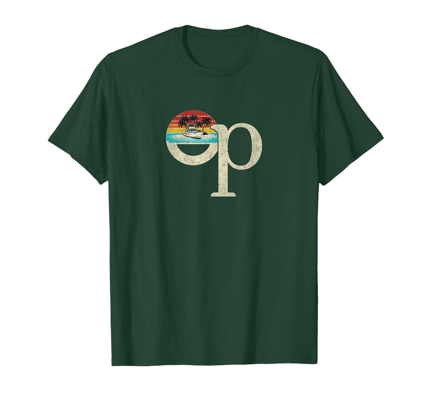 Op Ocean Vintage Pacific Ocean Beach Sun Palm Trees Retro T-Shirt