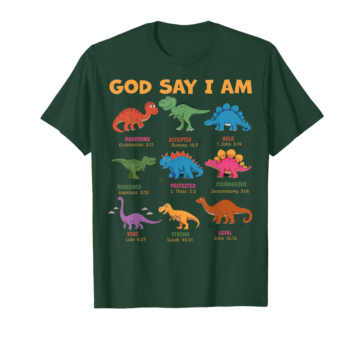 God Says I Am Dinosaur Funny Dino Bible Verse Toddlers Boys T-Shirt