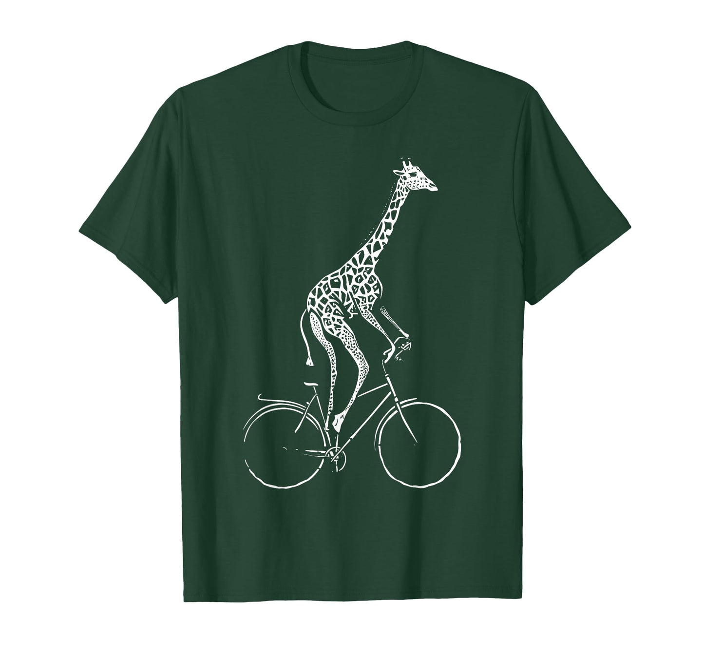 Vintage Giraffe Riding Bicycle Cycling Biking Animal Biker T-Shirt