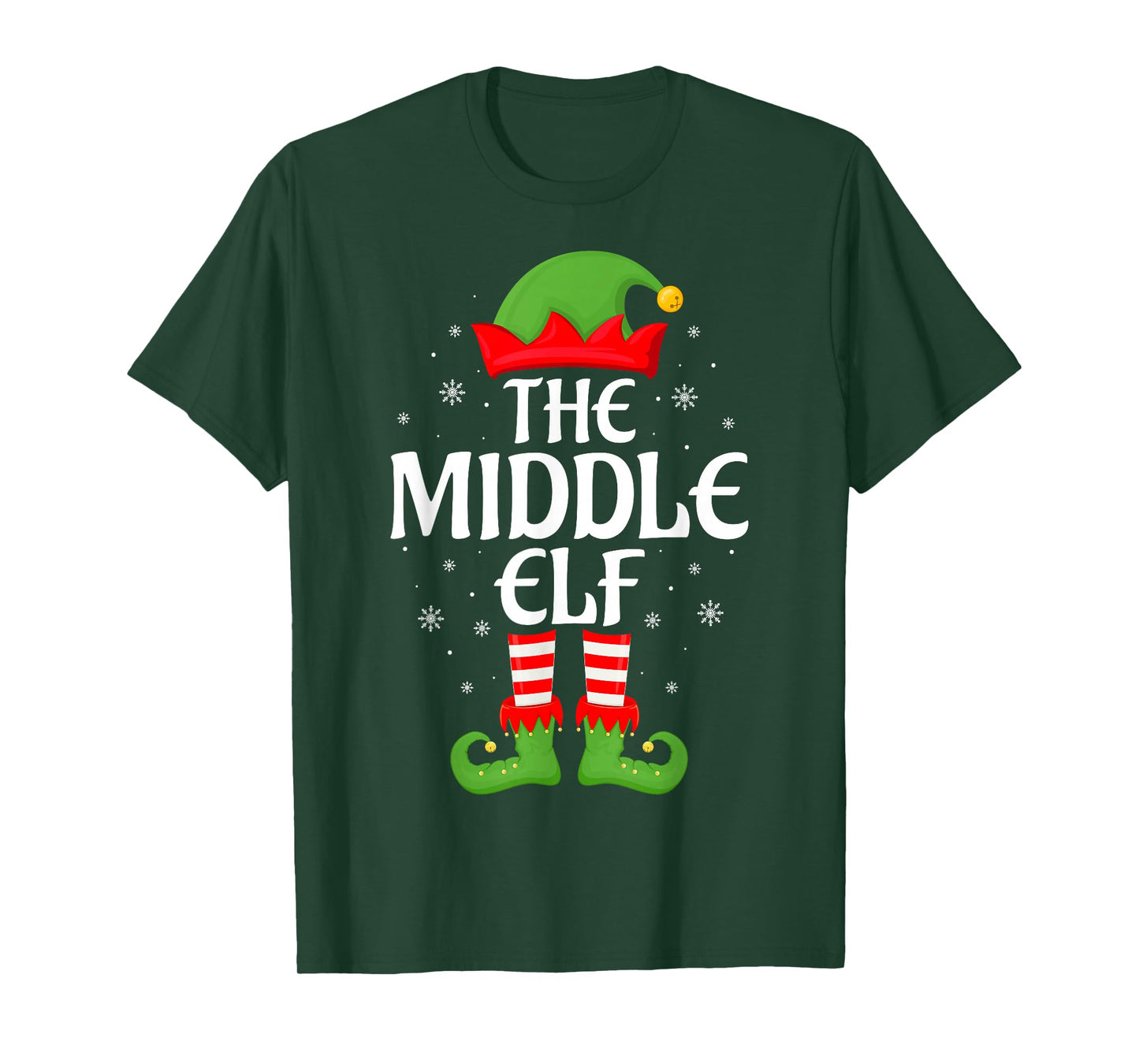 Middle Elf Xmas Family Matching Elf Squad Christmas T-Shirt
