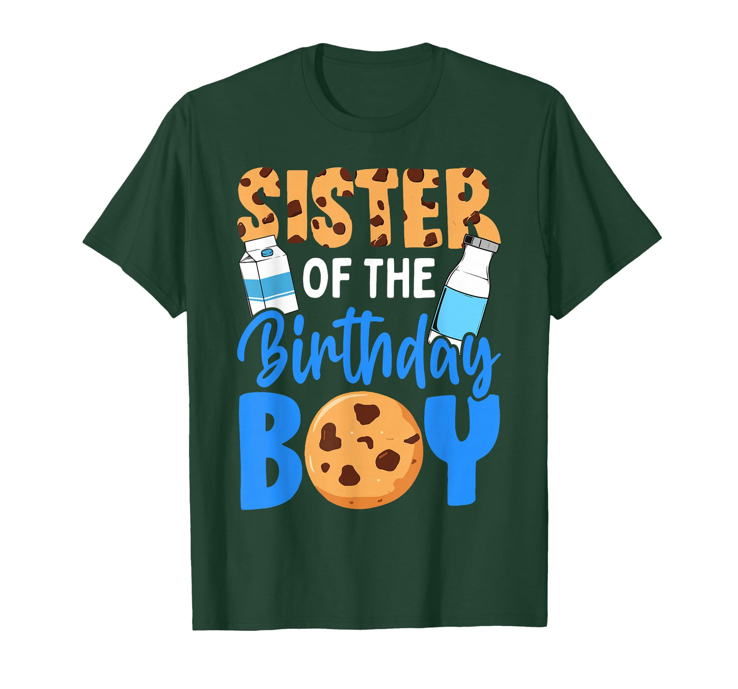 Sister of the birthday boy Milk and Cookies 1st birthday T-Shirt