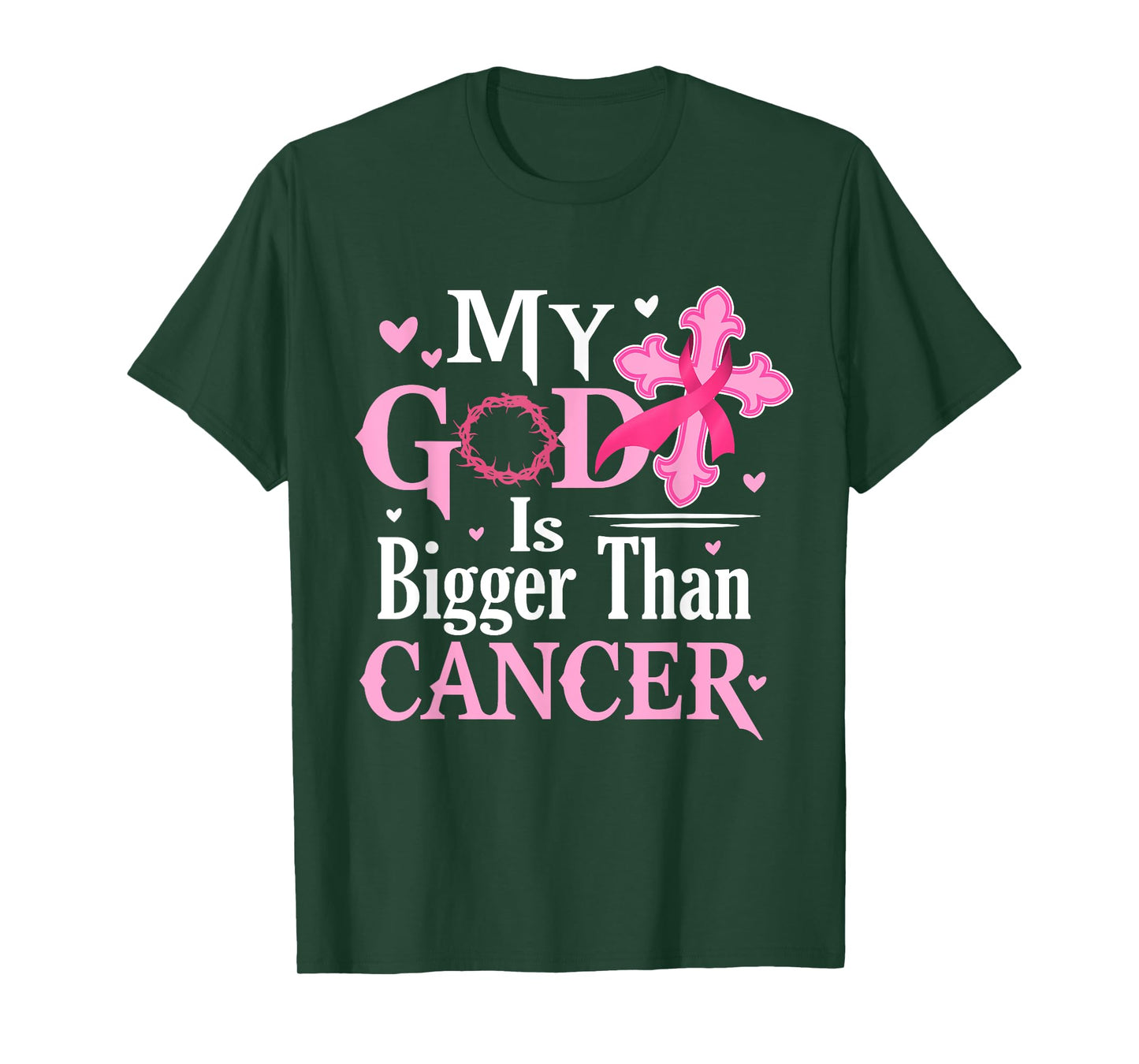 My God Is Bigger Than Cancer Breast Cancer Awareness Jesus T-Shirt