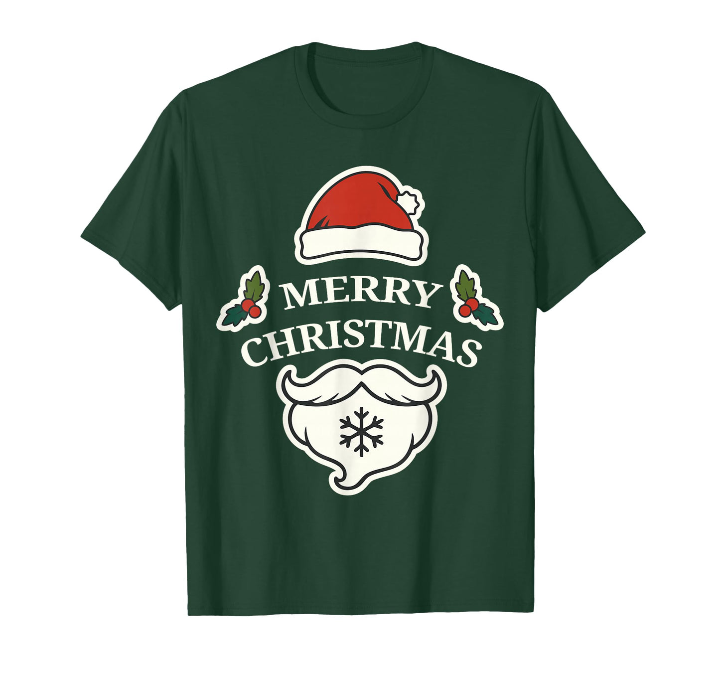 Merry Christmas Vintage Santa Beard Holiday Design T-Shirt