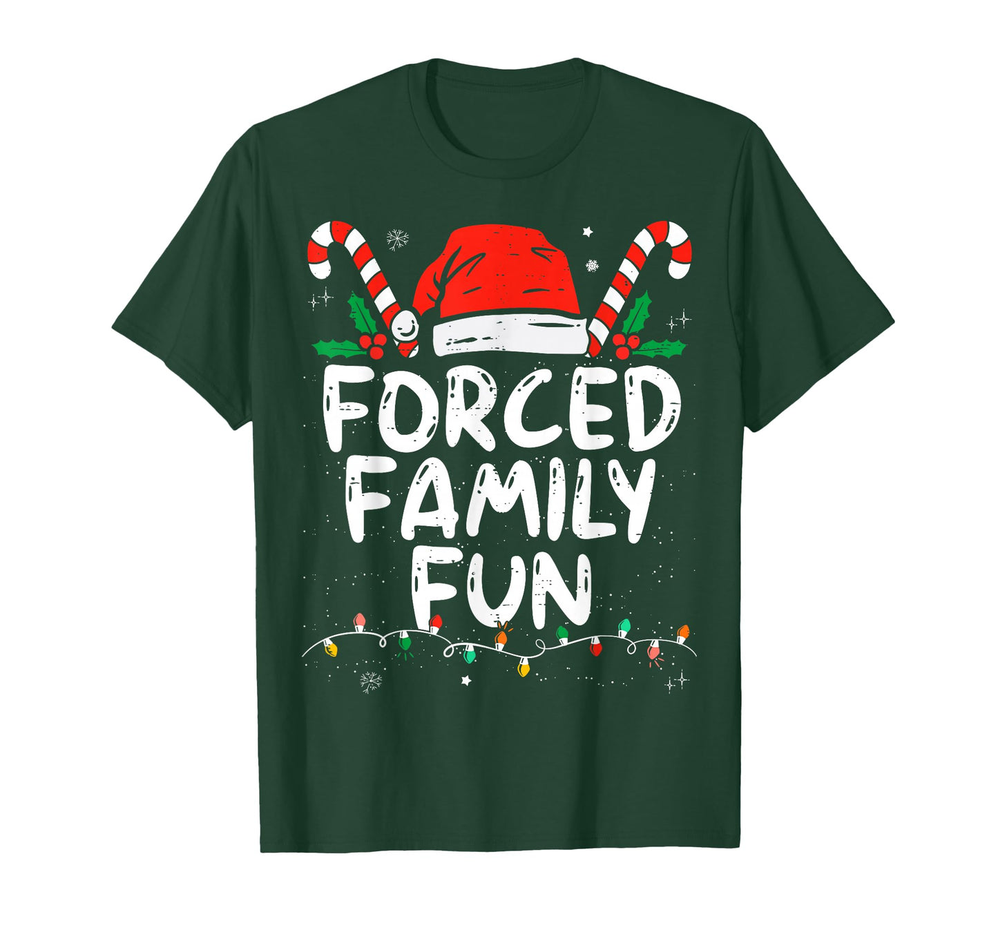Forced Family Fun Sarcastic Christmas Funny T-Shirt