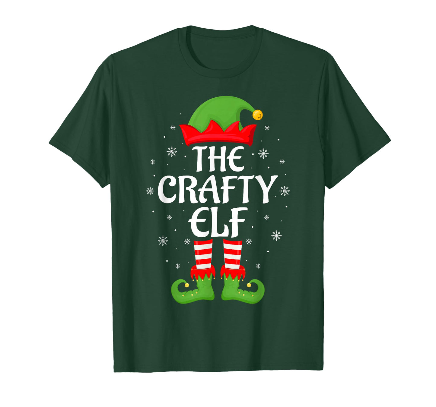 Crafty Elf Xmas Family Matching Elf Squad Christmas T-Shirt