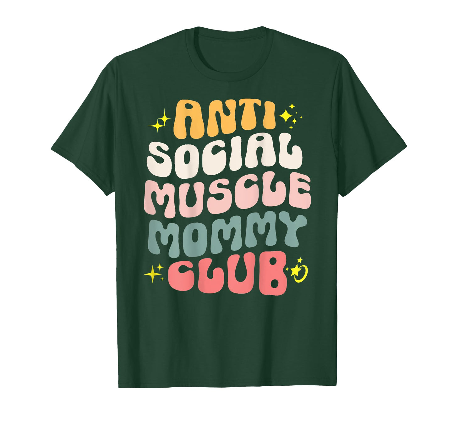 Anti Social Muscle Mommy Club Groovy Pump Cover Funny T-Shirt