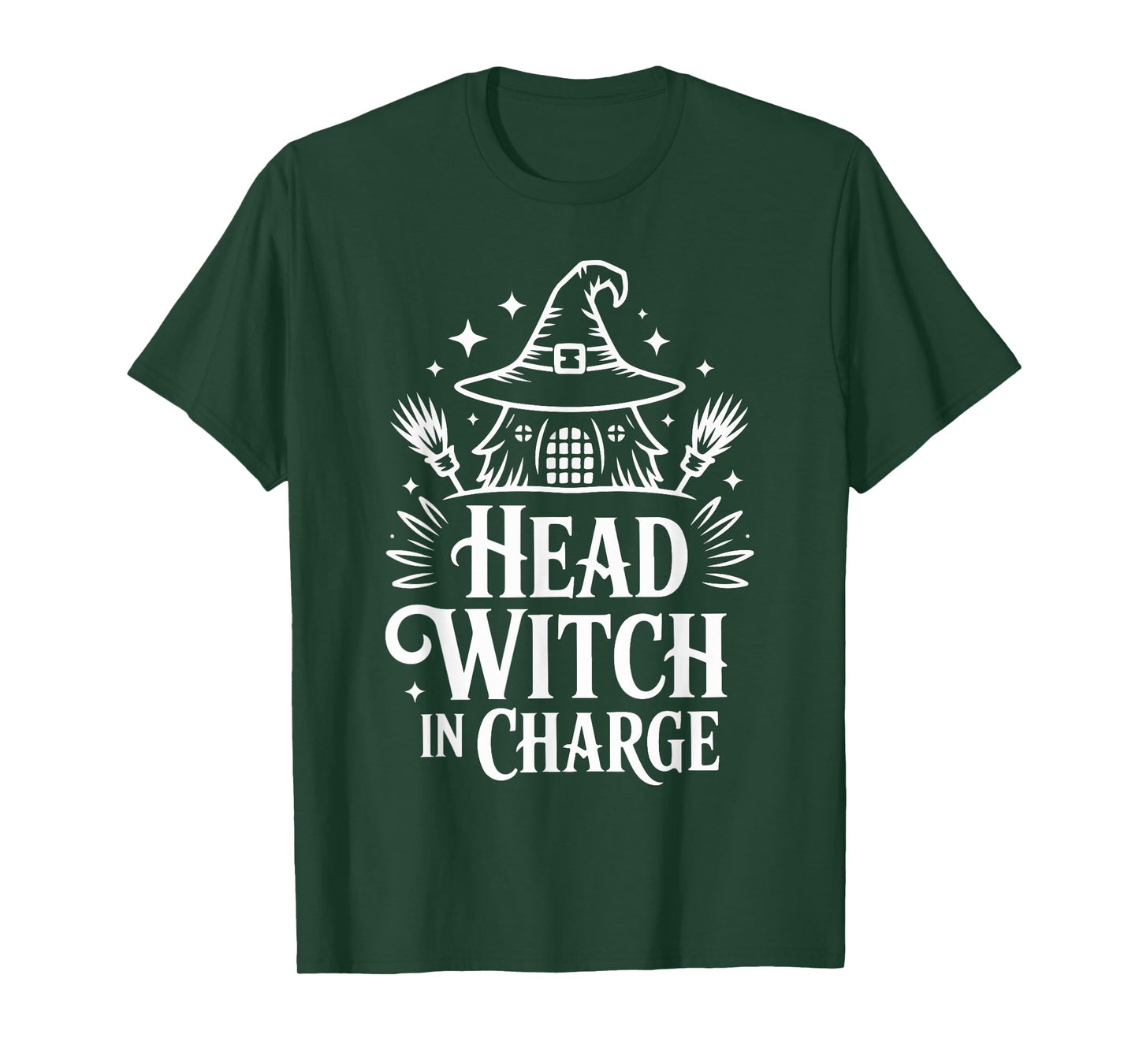 Head Witch in Charge Halloween Hat Sunset T-Shirt