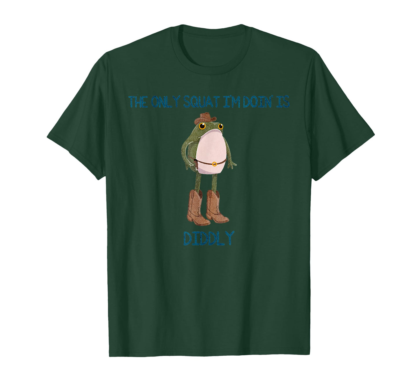 Vintage Funny The Only Squat I'm Doin' Is Diddly Frog Meme T-Shirt