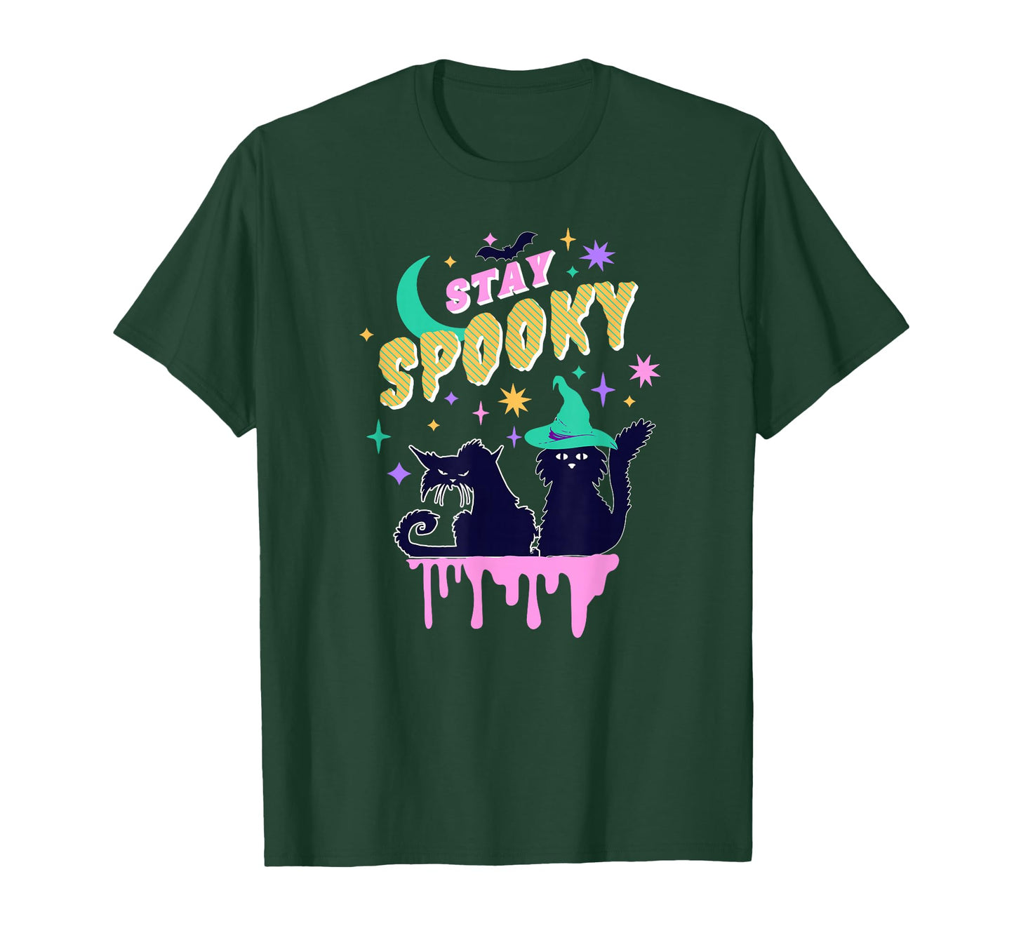 Stay Spooky Halloween Cats Witchy Moon Magic Night T-Shirt
