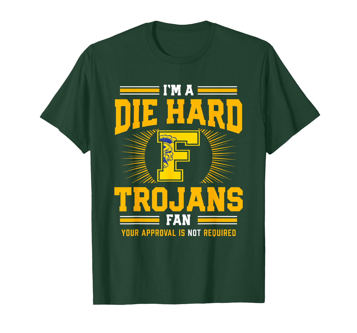 Findlay Trojans Logo Die Hard Fan HS T-Shirt