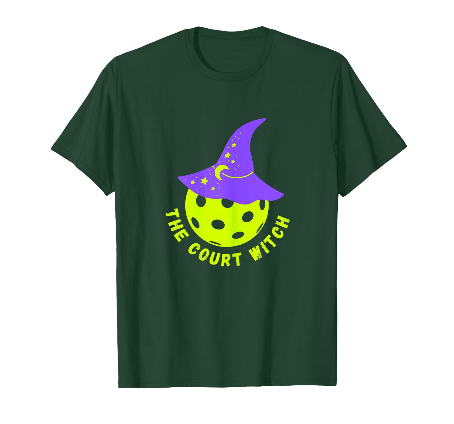 Fun Halloween Pickleball The Court Witch Pickleballer Moms T-Shirt