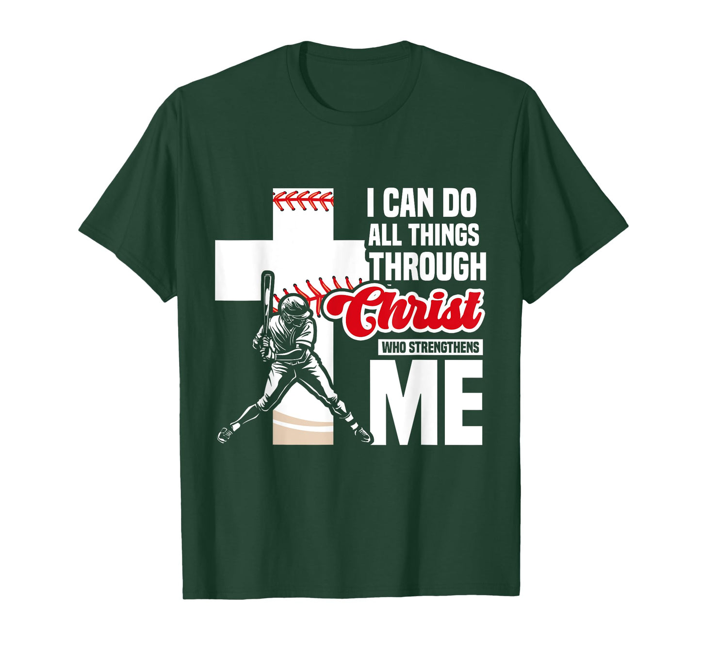 I Can Do All Things Through Christ Baseball Religious Verse T-Shirt
