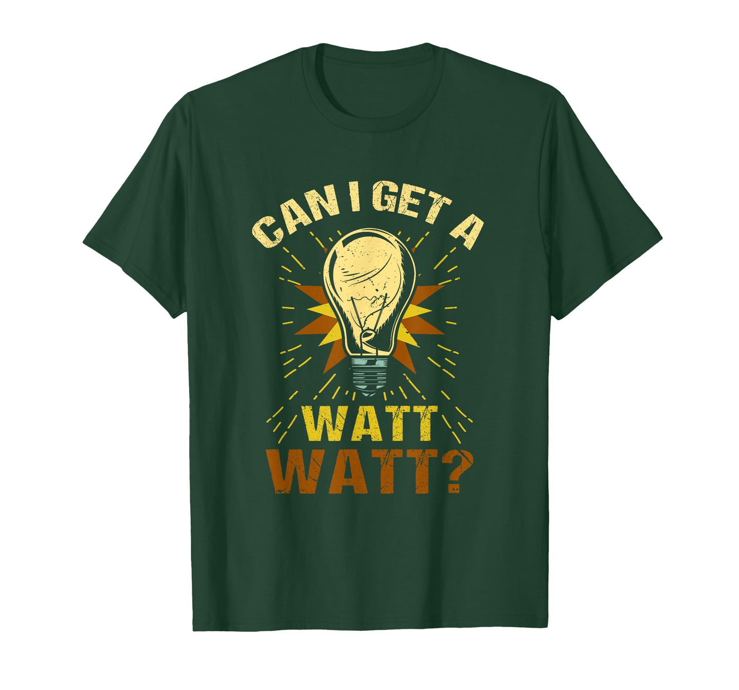 Funny Can I Get A Watt Watt Electrician Retro Vintage T-Shirt