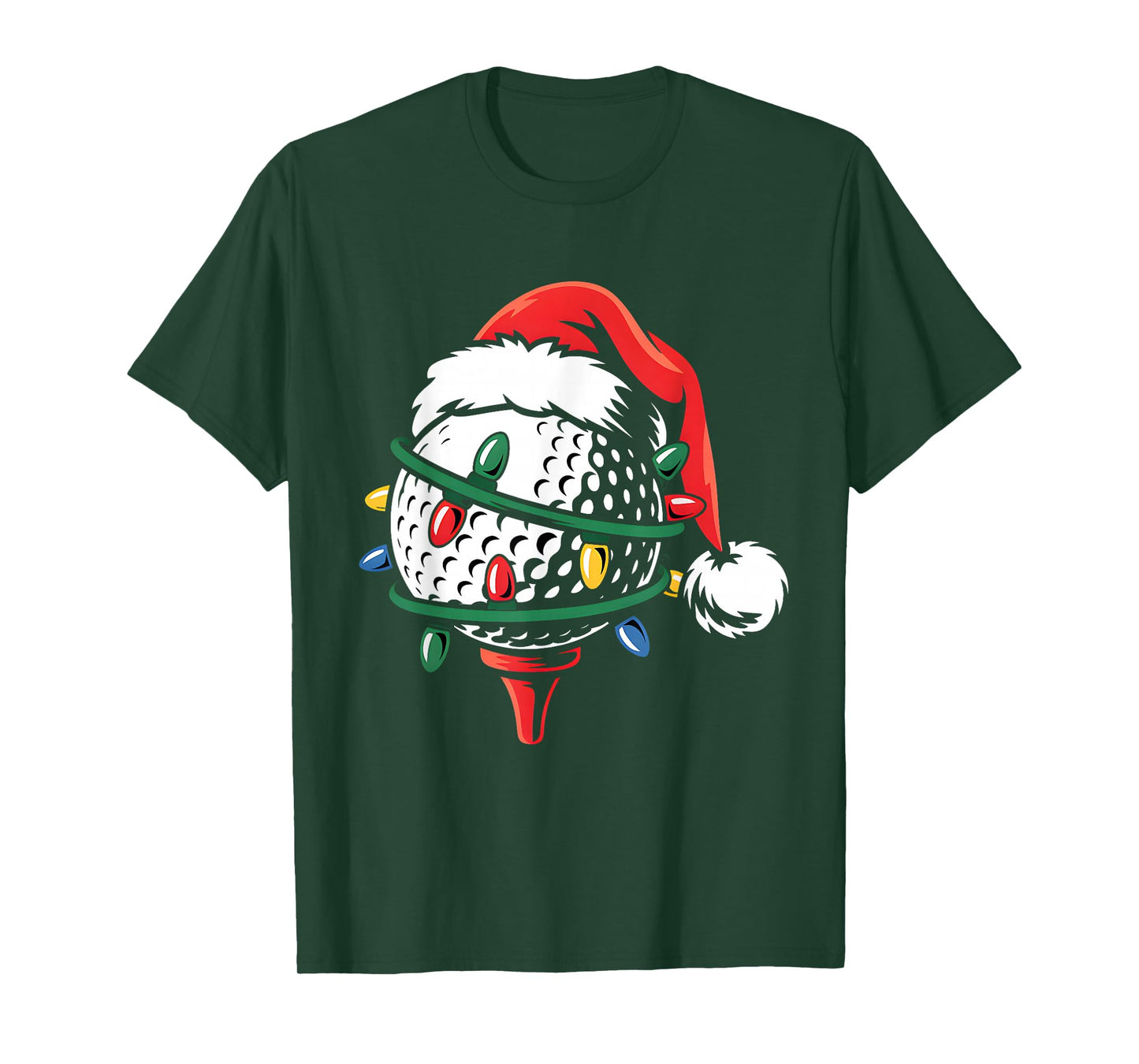 Golf Ball Santa Hat Xmas Funny Christmas Boys Men Golf Lover T-Shirt