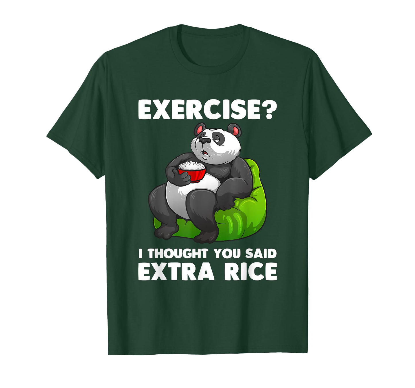 Cute Rice Art Men Women Asian Food Rice Panda Exercise Humor T-Shirt