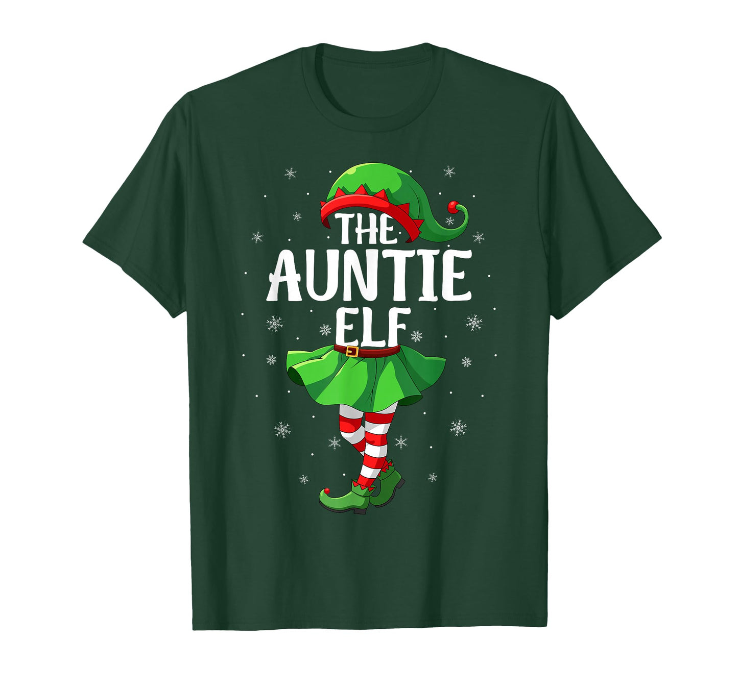 Auntie Elf Christmas Girls Women Elf Squad Xmas Family T-Shirt