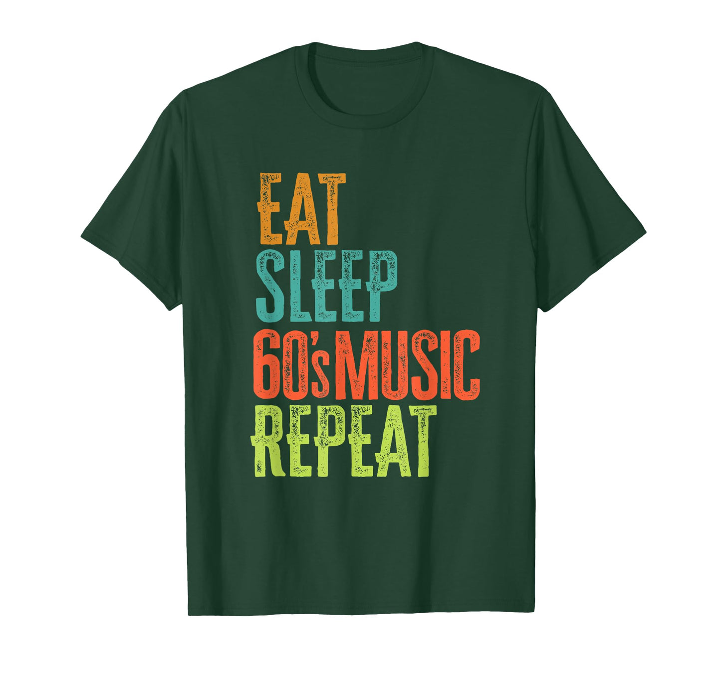 Retro Eat Sleep 60's Music Repeat Dance Pop Folk Rock Bands T-Shirt