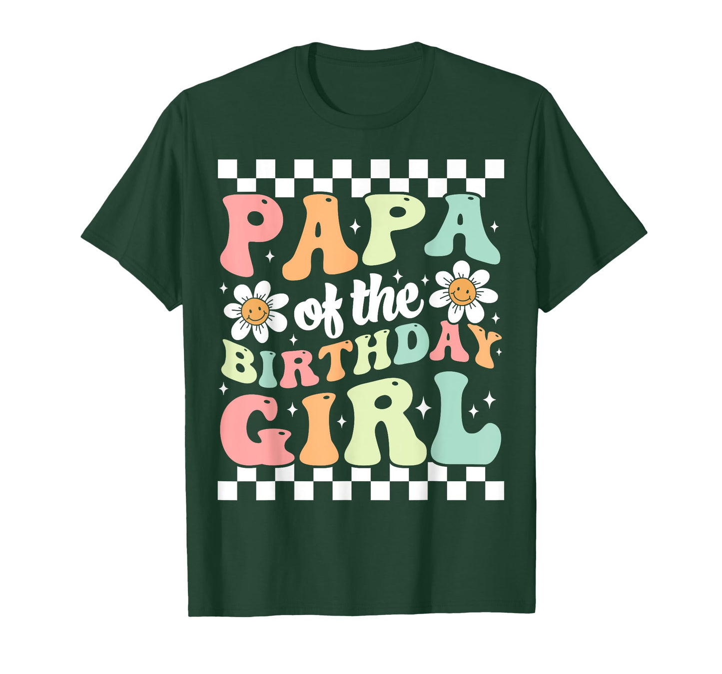 Papa of The Birthday Girl Retro Family Groovy Birthday Party T-Shirt