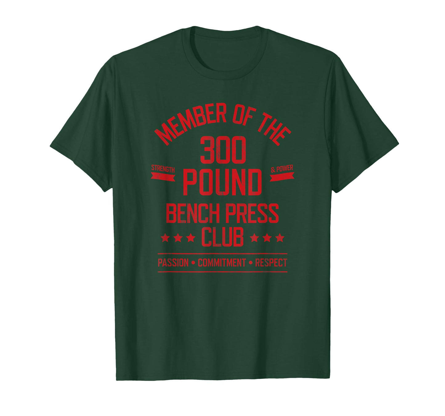 300 Pound Bench Press Club Strong Powerlifter T-Shirt T-Shirt