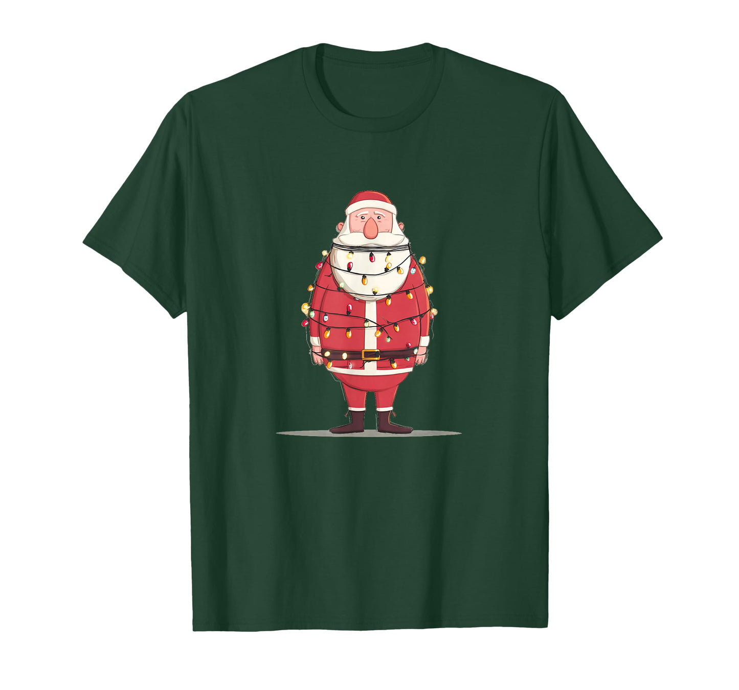 Pretty gagged Santa in Christmas Lights Costume T-Shirt
