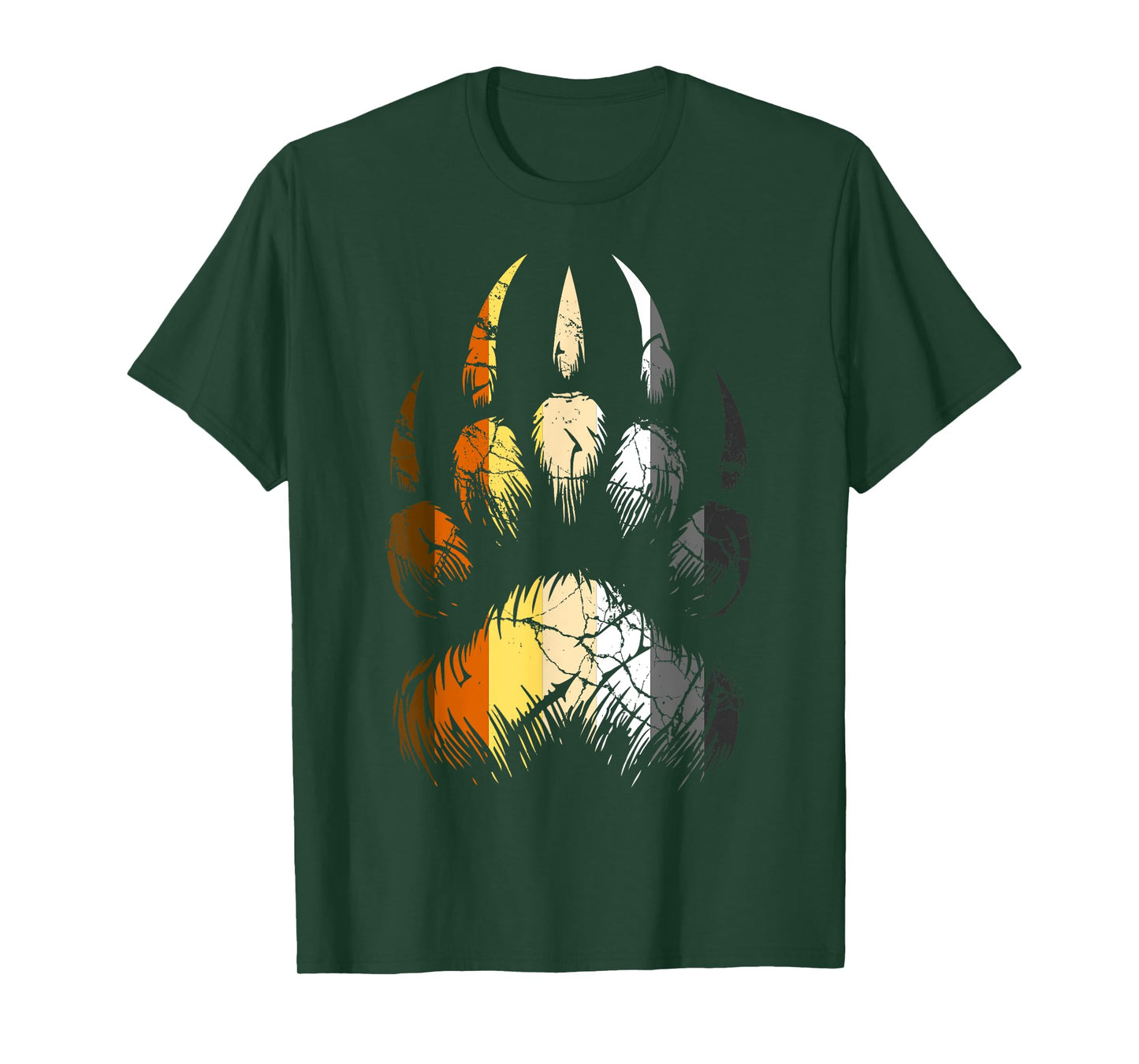 Bear Pride Paw Print Gay Men LGBT Bear Flag T-Shirt
