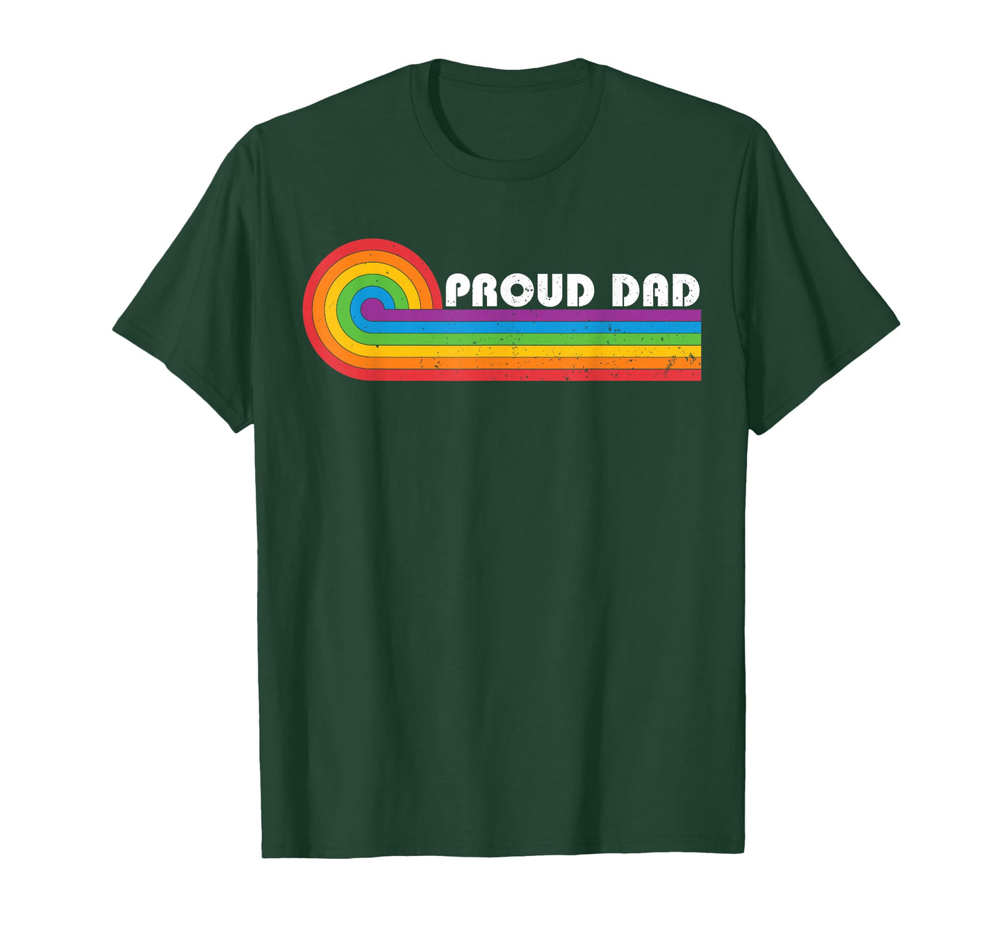 Proud Dad Gay Pride LGBT Flag Vintage Parent Father's Day T-Shirt