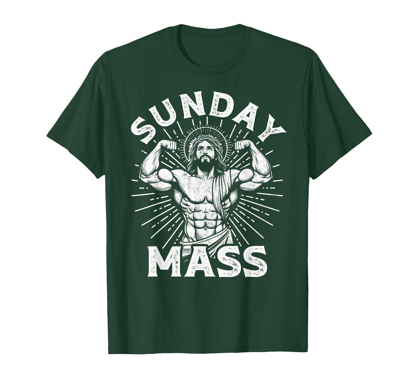 Funny Christian Sunday Mass Bodybuilder Gym Jesus Motivation T-Shirt