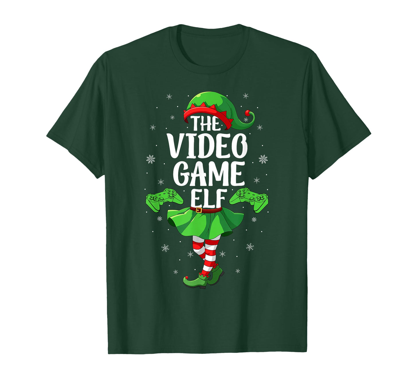 Video Game Elf Christmas Girls Women Elf Squad Xmas Family T-Shirt