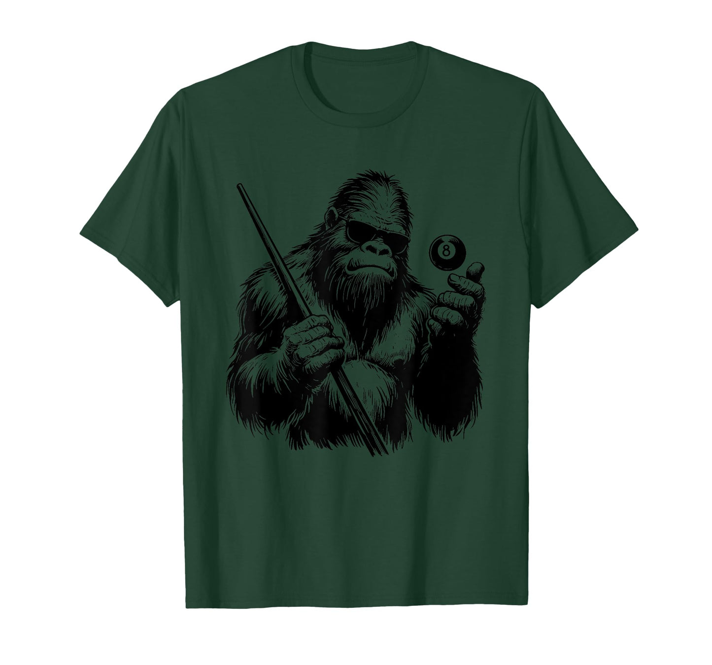 Bigfoot Billiards Player - Funny Sasquatch Billiards Lover T-Shirt