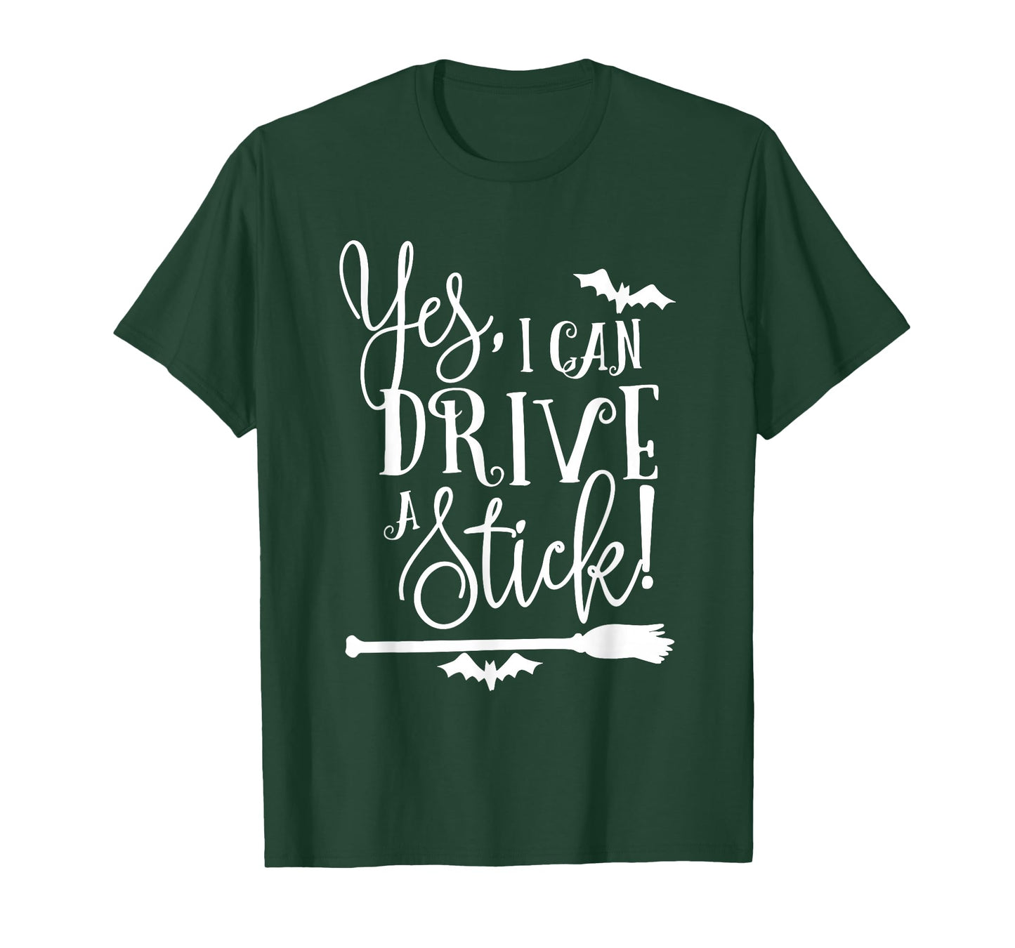 Yes I Can Drive A Stick Halloween Witch Broom Witch Spooky T-Shirt